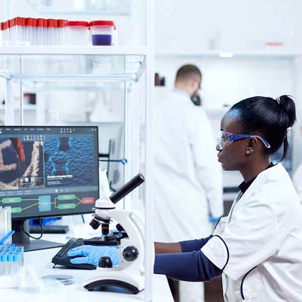 Researcher in lab