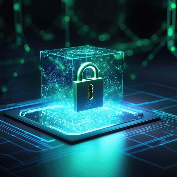 A lock inside a digital block