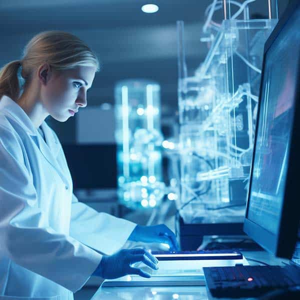 Researcher working