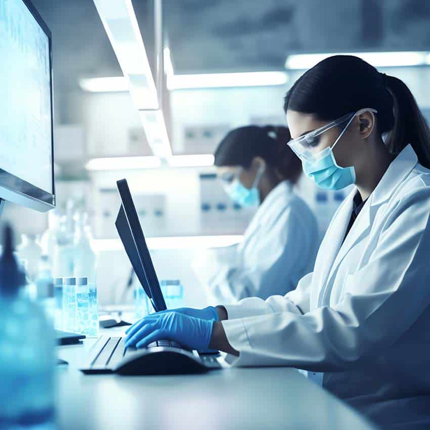 People working in a lab