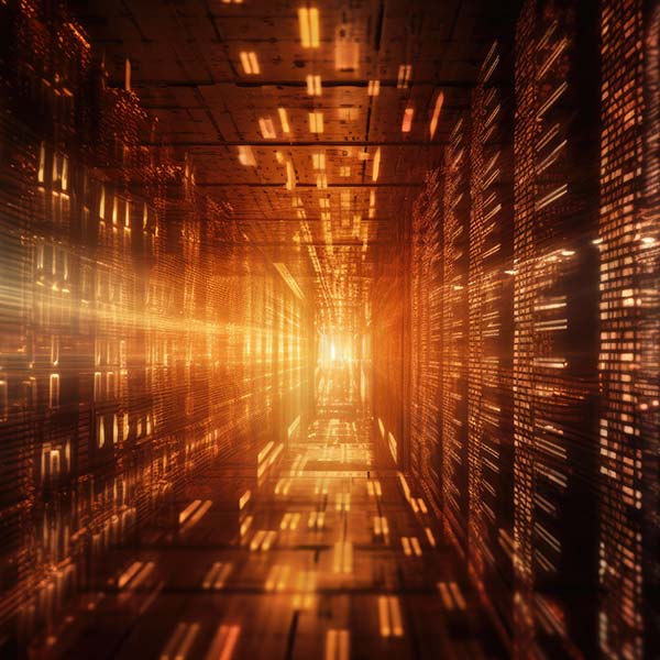 Illustration of hallway of data