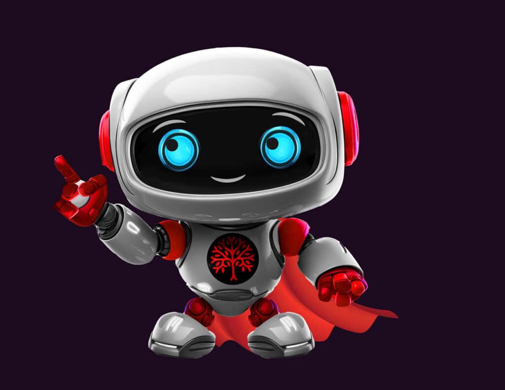 Robot pointing upward